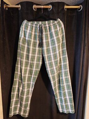 Boxercraft Green Plaid Drawstring Cotton Pants - size L